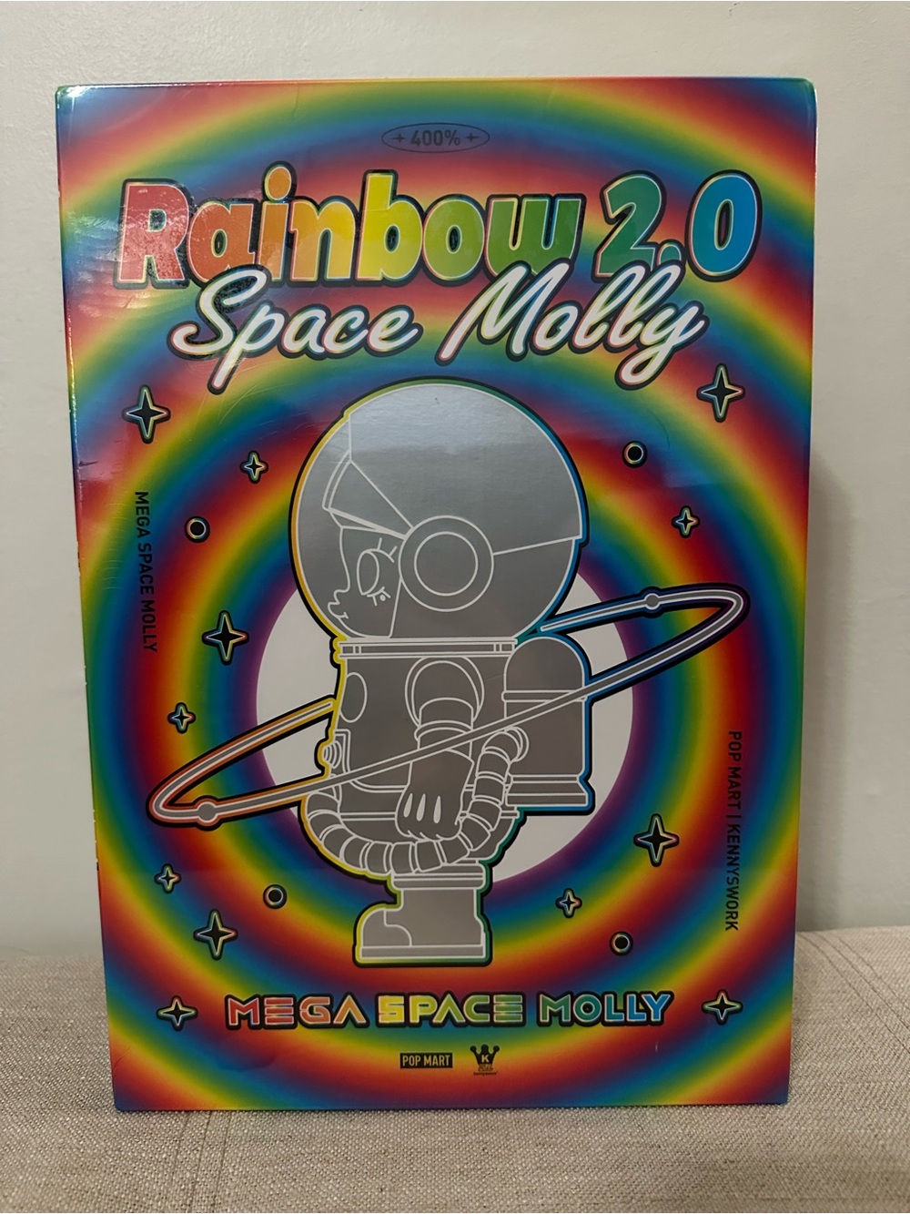 400% Popmart Mega Space Molly Rainbow 2.0 Figure